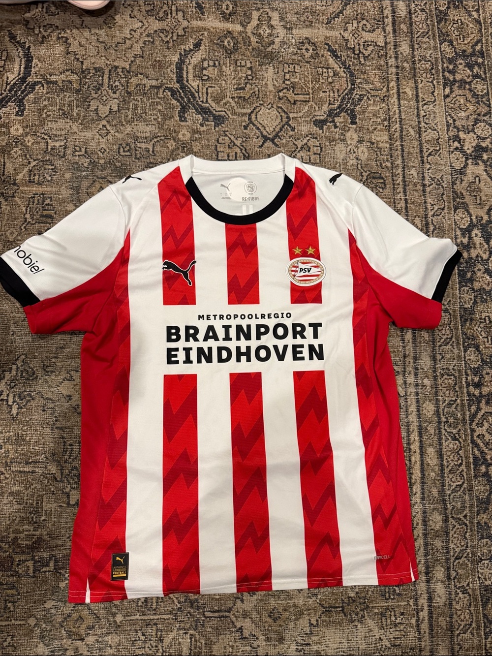 Puma PSV Eindhoven Soccer Jersey - Red, White & Black Trim